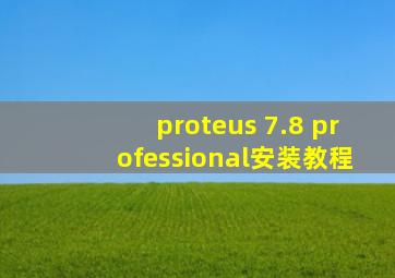 proteus 7.8 professional安装教程